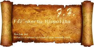 Fáskerty Hippolita névjegykártya